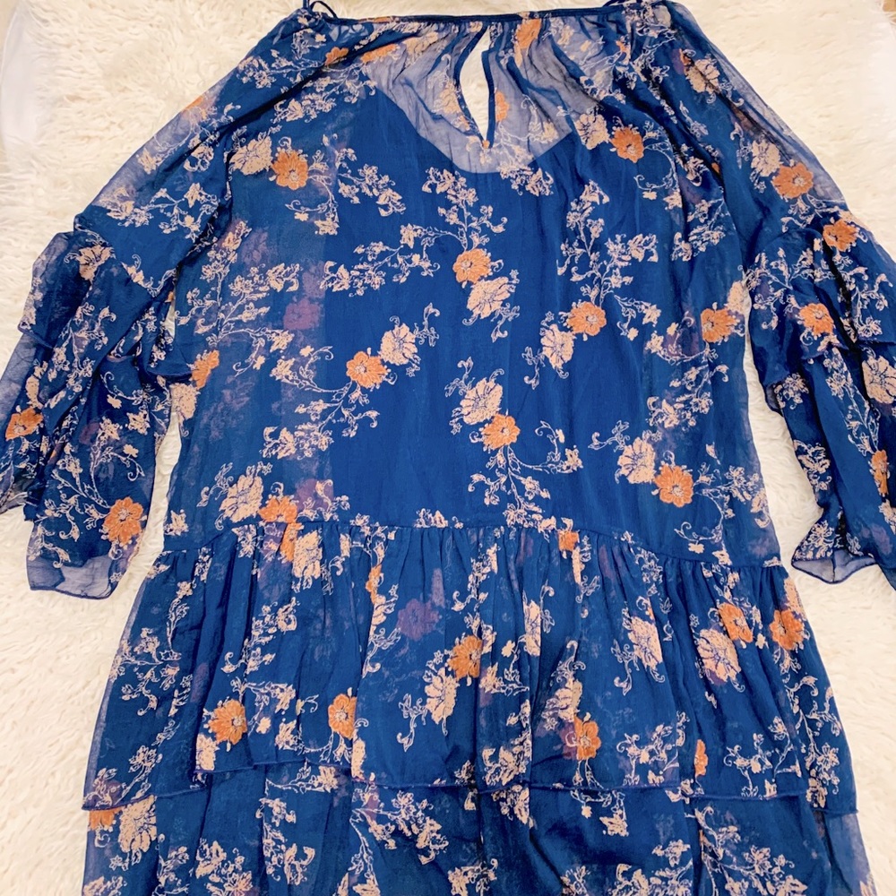 Free people ruffle dress with slip